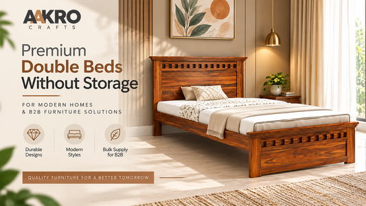 Buy double bed without storage from b2b furniture suppliers india