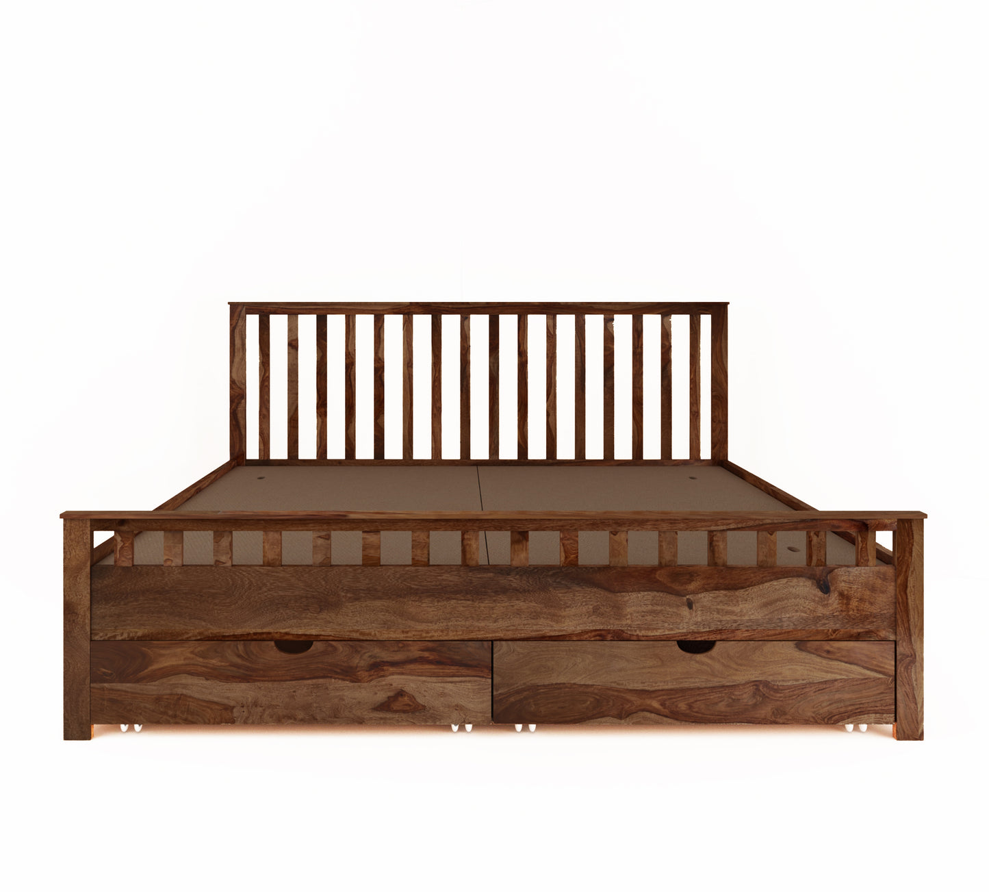 Dreamora Front Drawer King Size Bed - Teak Finish