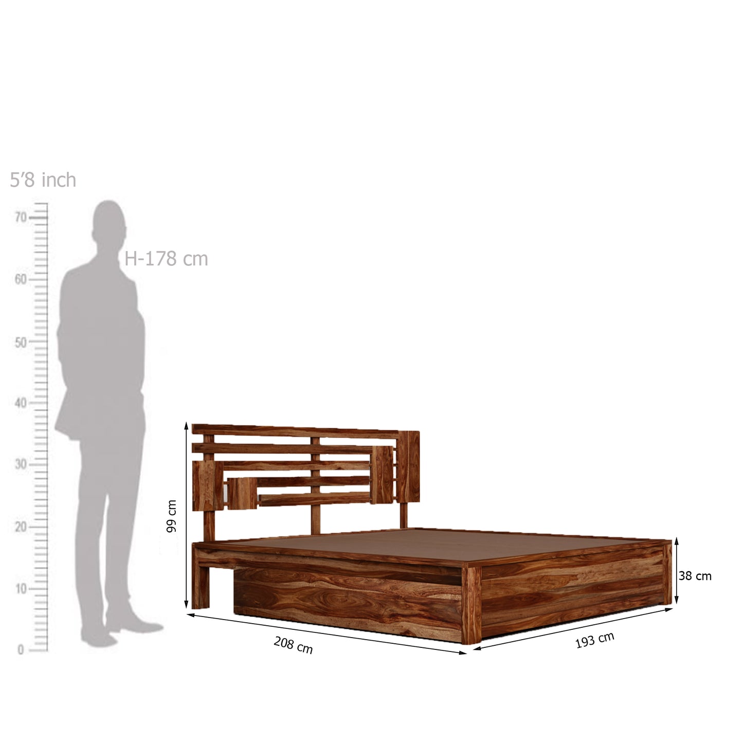 Carvessa King Drawer Storage Bed