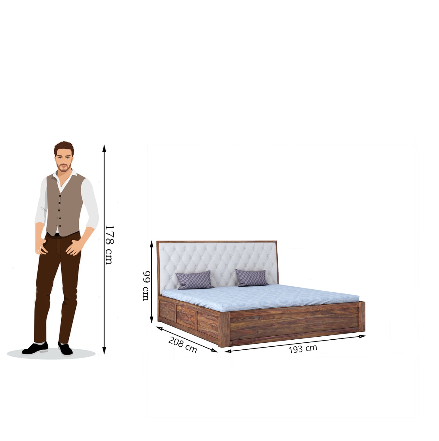 Elmora King Front Drawer Storage Bed