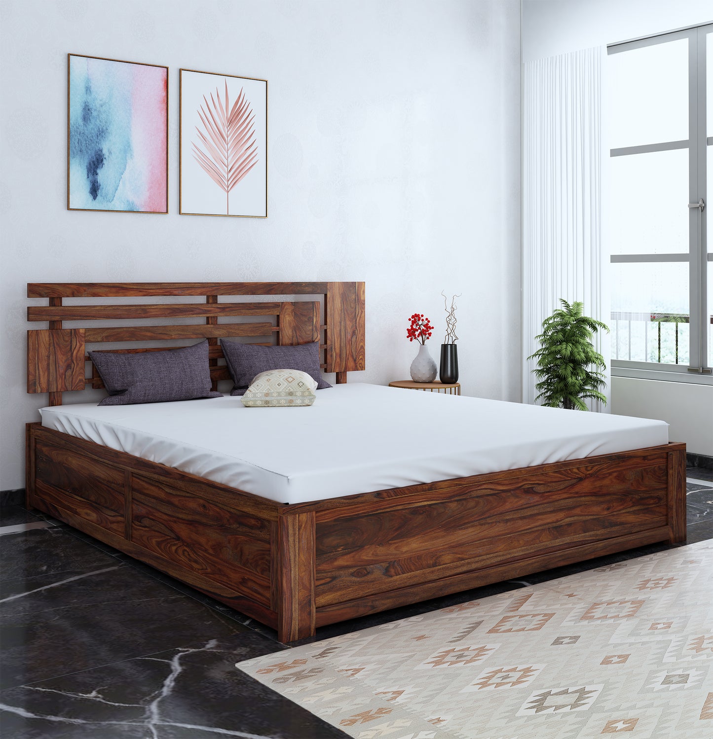 Carvessa King Box Storage Bed
