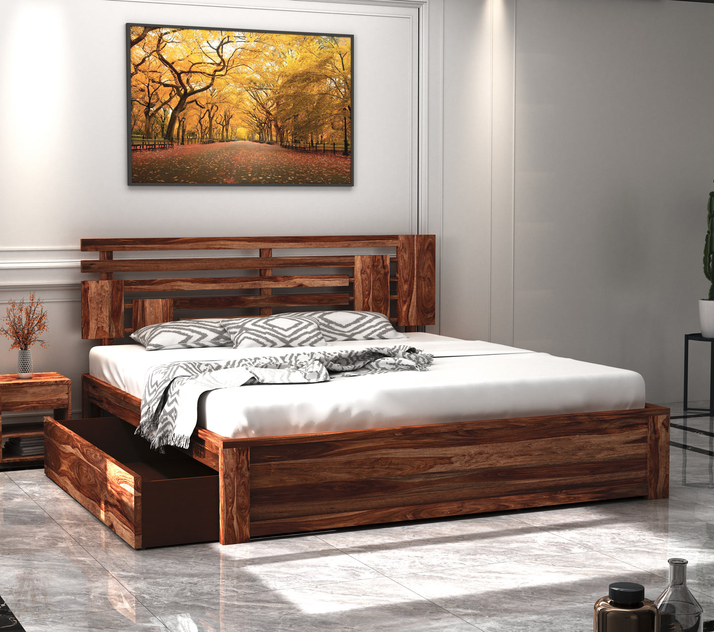 Carvessa King Drawer Storage Bed