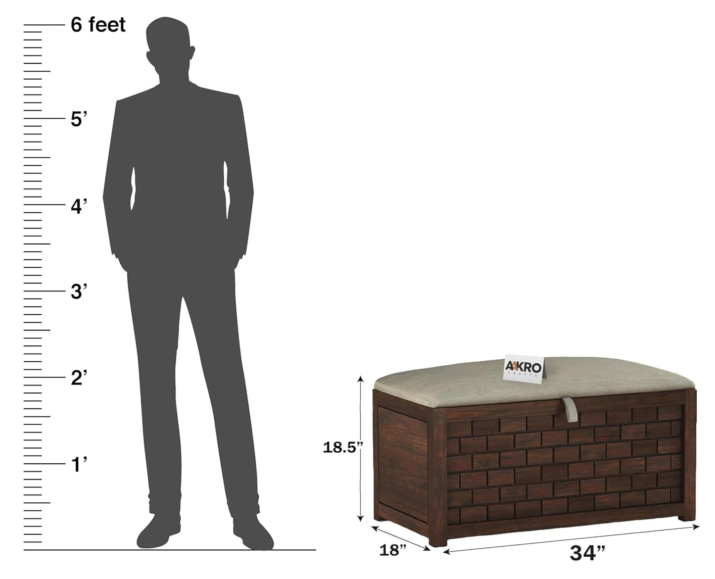 Ray Storage Bench (Walnut Finish)