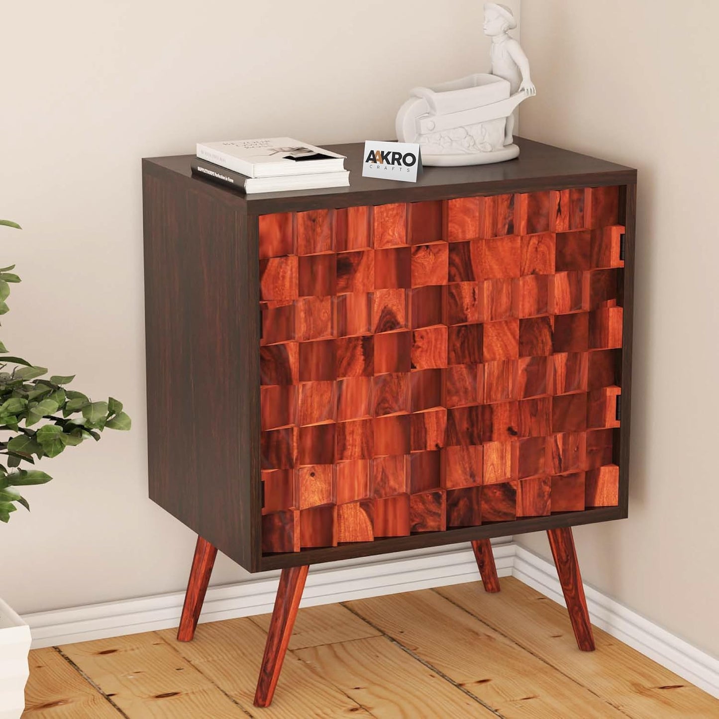 Sheesham Wood Sideboards and Cabinet with 2 Door Storage - 1 Year Warranty