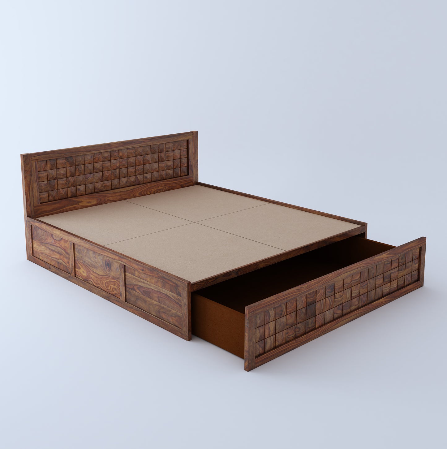Pinerra Queen Front Drawer Storage Bed