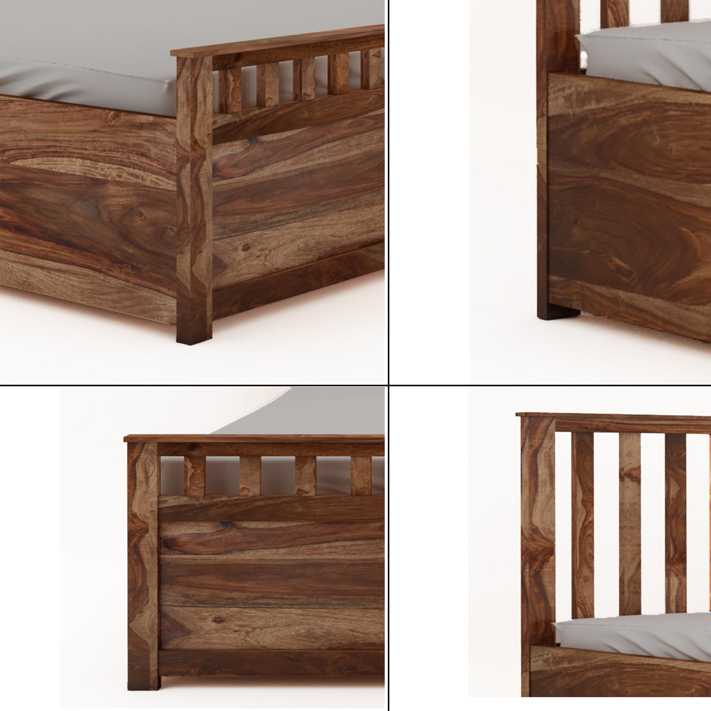 Dreamora King Size Box Storage Bed - Teak Finish
