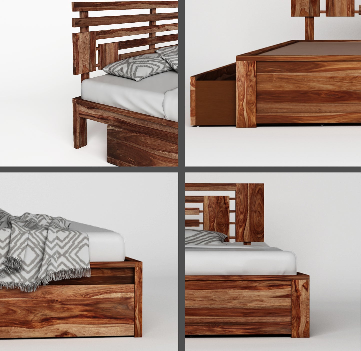 Carvessa King Drawer Storage Bed
