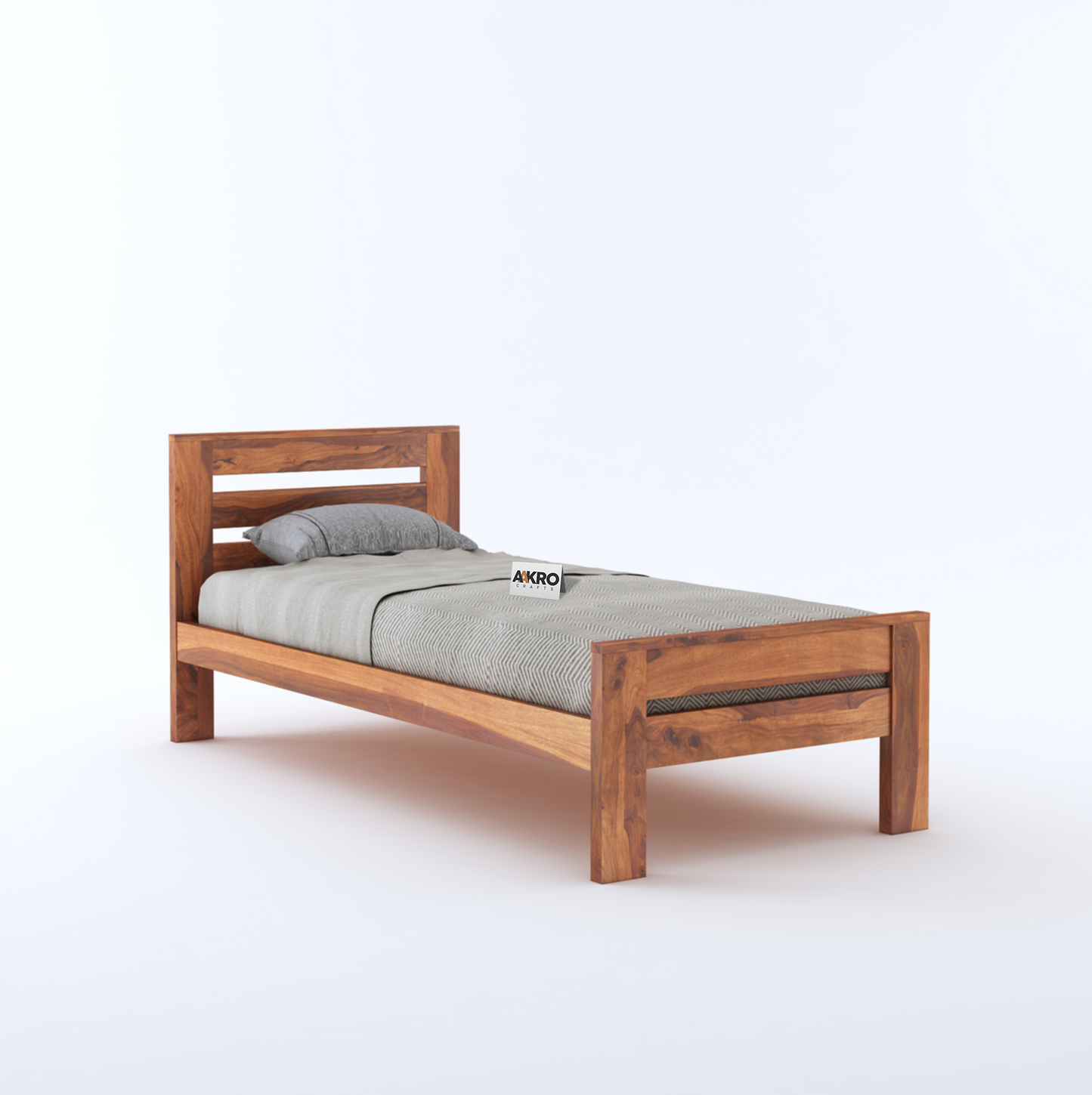 Neil Sheesham Wood Single Bed Without Storage