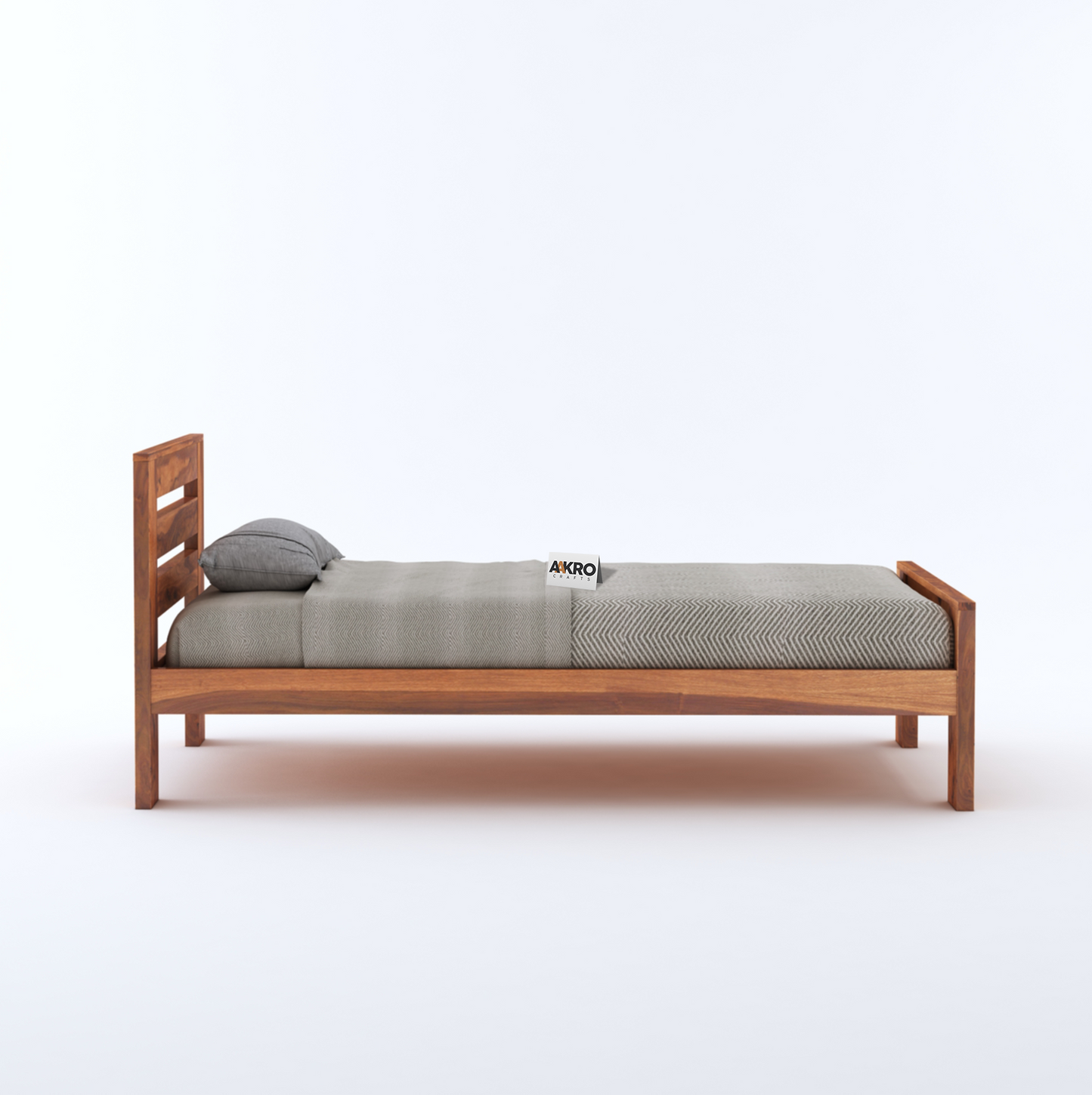 Neil Sheesham Wood Single Bed Without Storage
