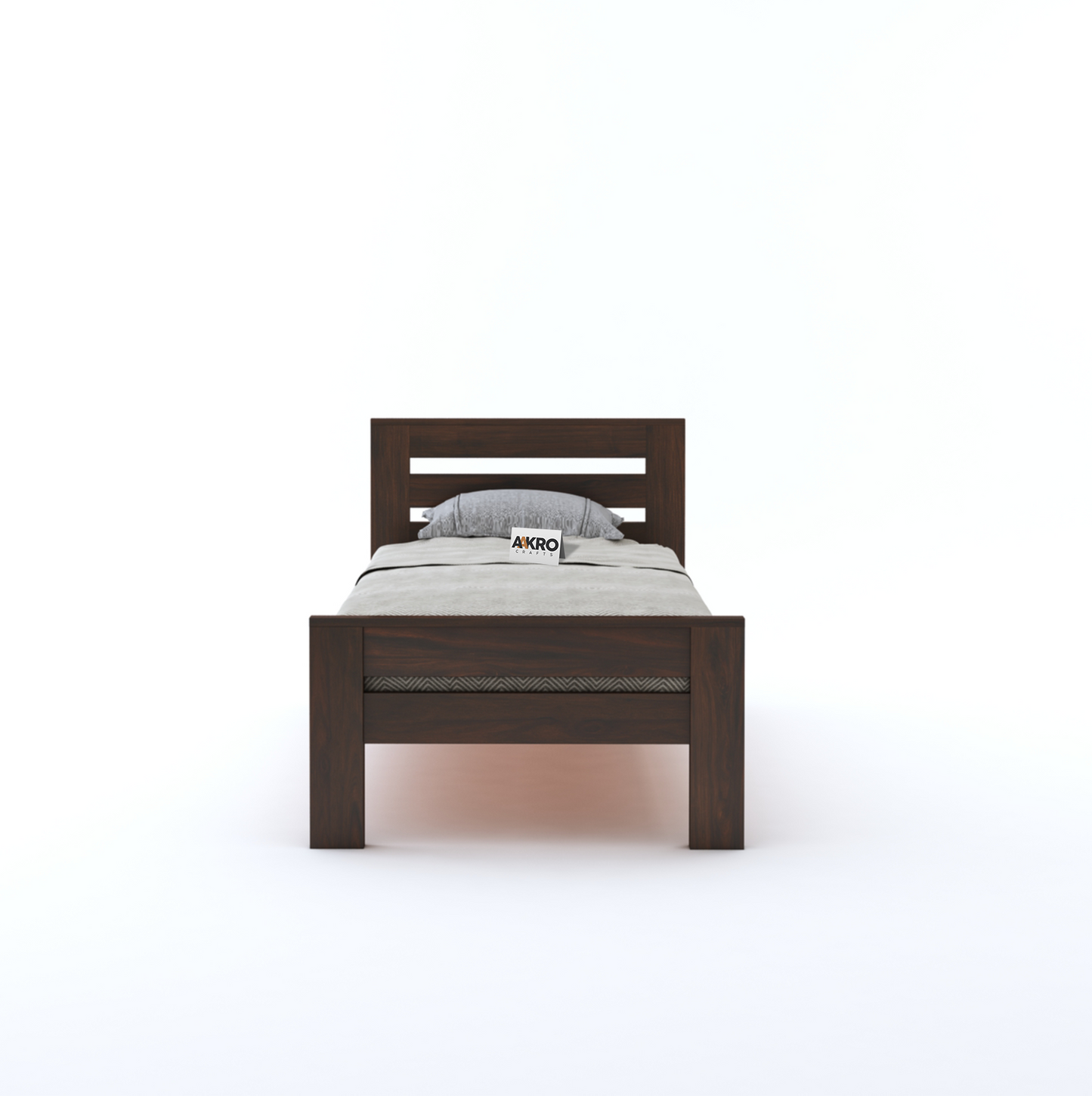 Neil Sheesham Wood Single Bed Without Storage - Walnut Finish