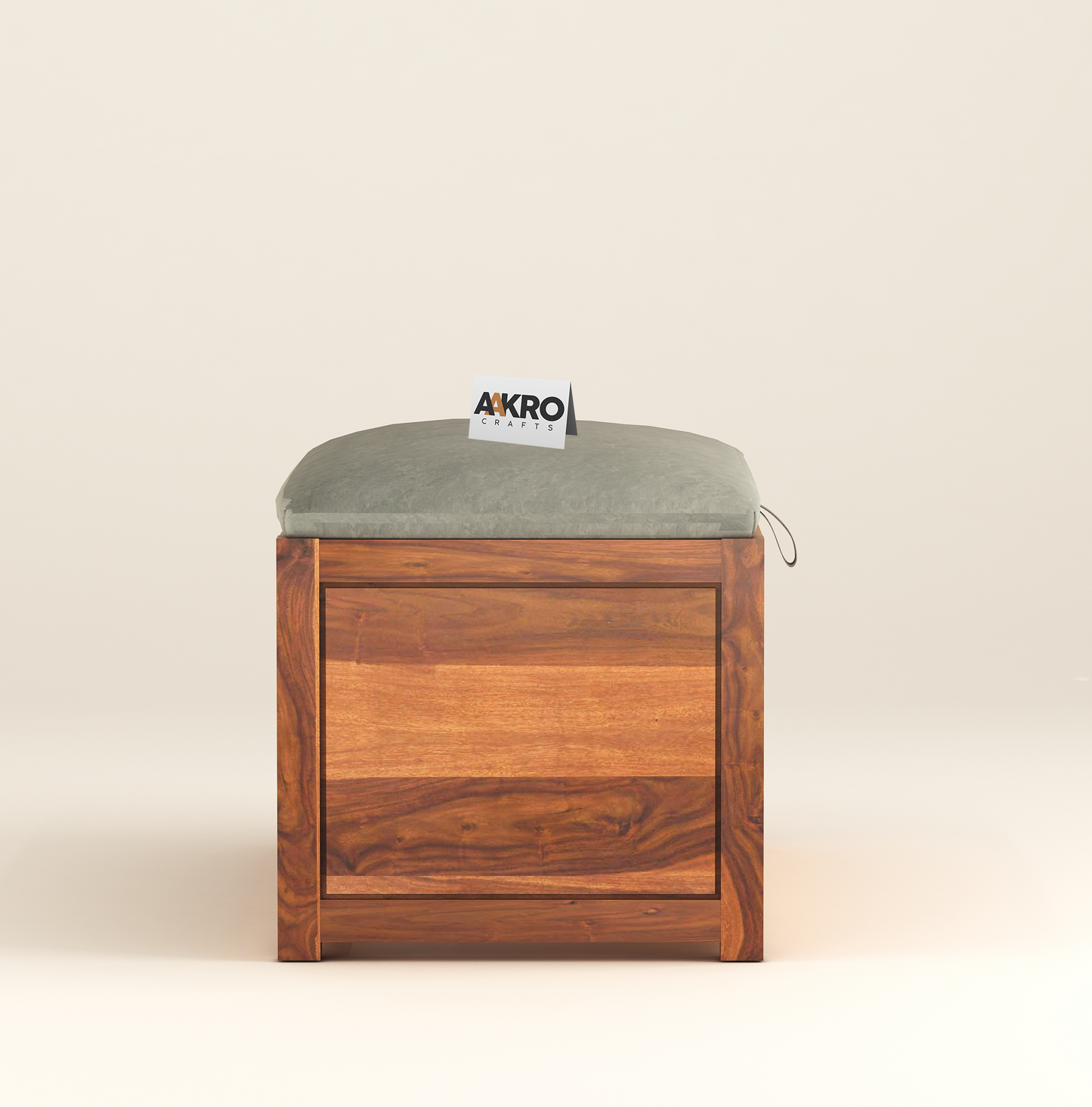 Ray Sheesham Wood Storage Bench - 1 Year Warranty - Honey Finsh