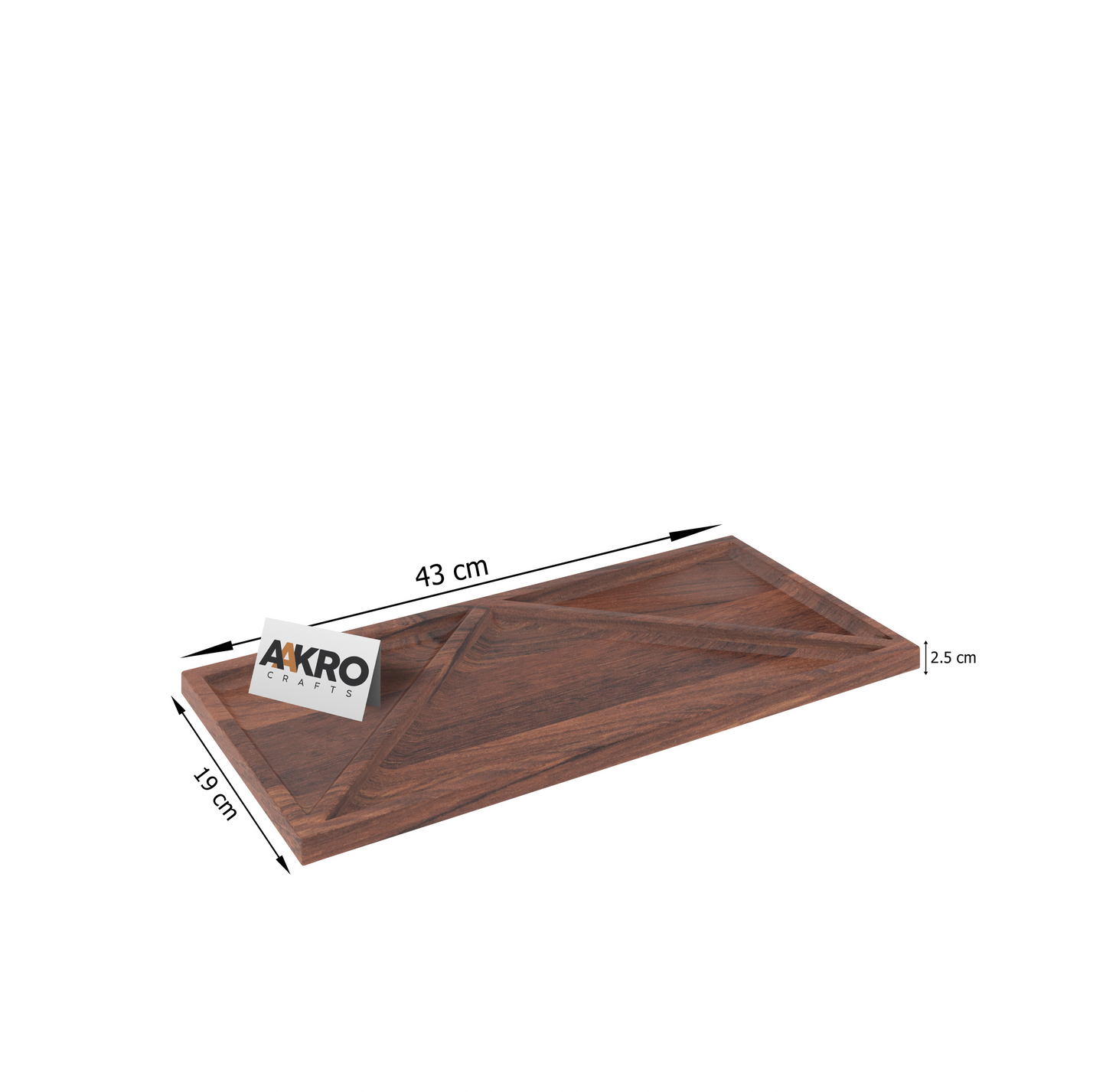 Hela Rectangle Wooded Tray, Serve Tea, Coffee, Wine, Classic Wooden Decorative Tray