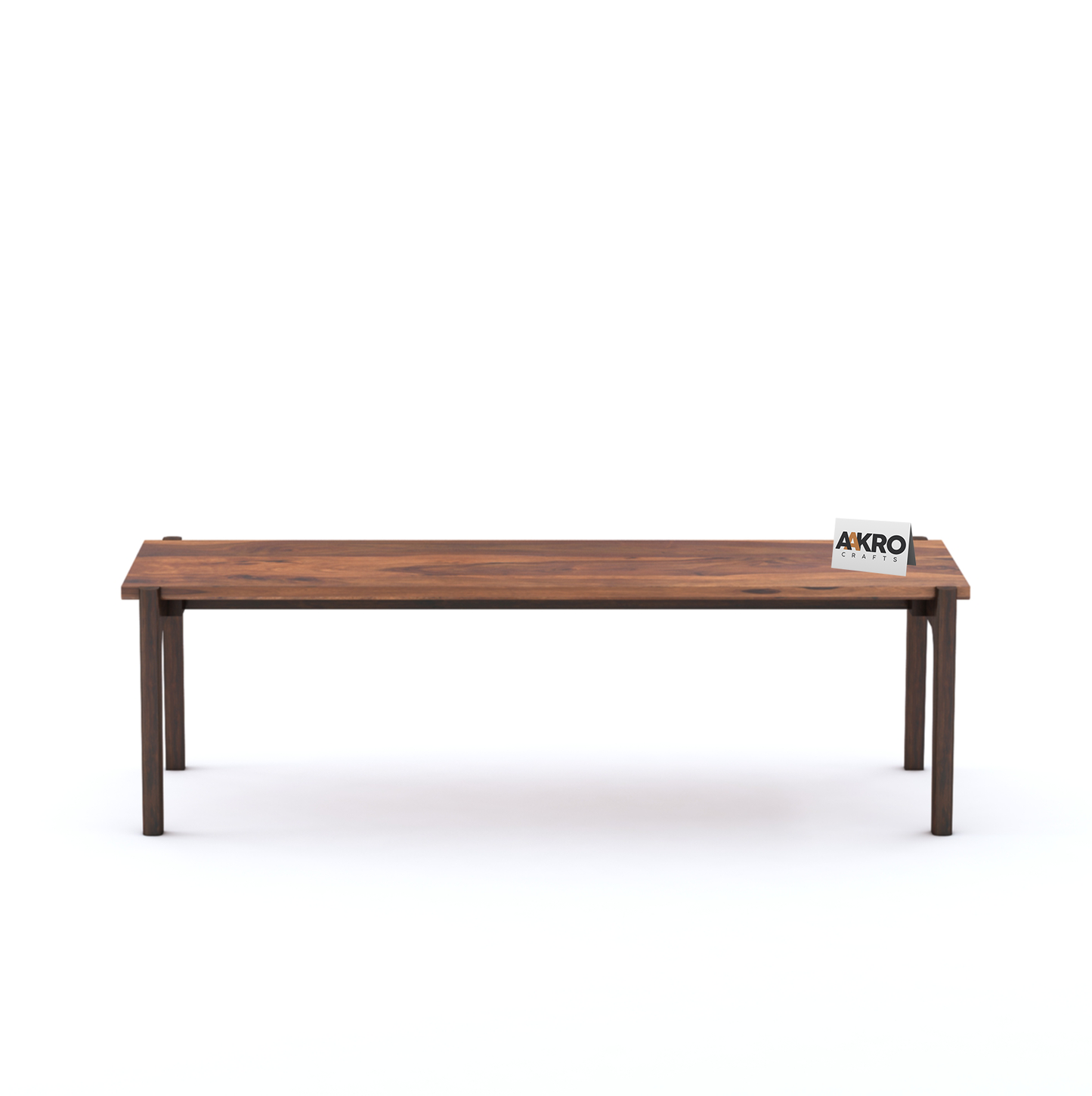 Moon Solid Sheesham Wood 4 Seater Bench for Living Room Bedroom Dining Table, Wooden Bench for Outdoor, Balcony - Honey Walnut Finish