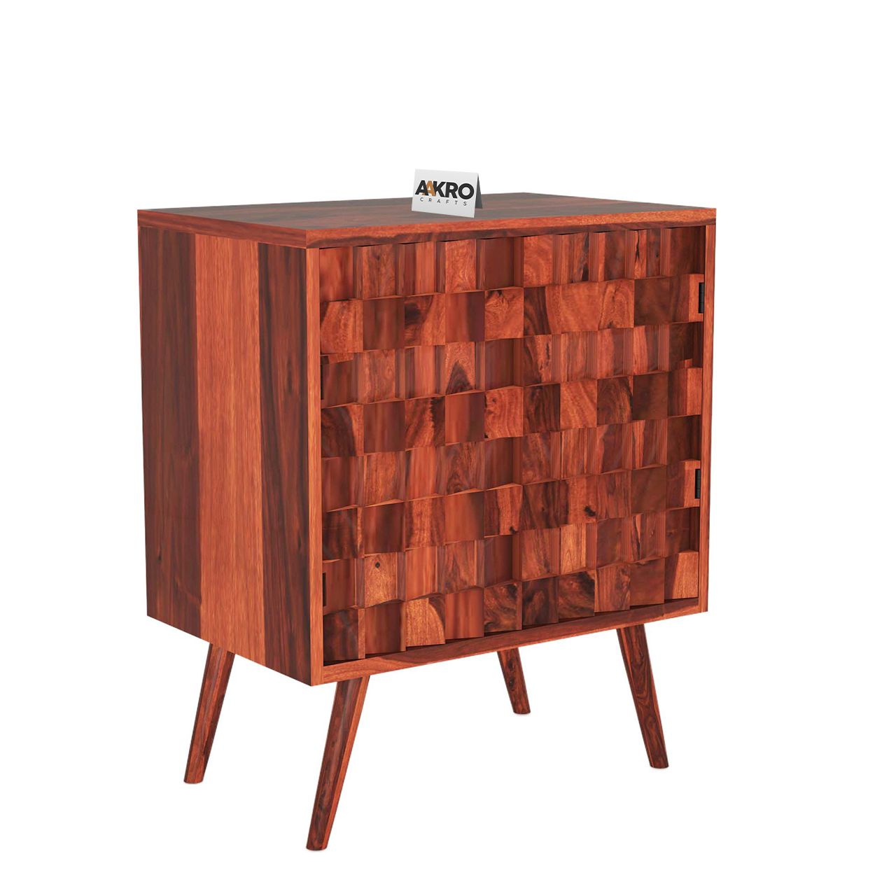 Marvin Solid Sheesham Wood Sideboards and Cabinet with 2 Door Storage for Living Room - Honey Finish (1 Year Warranty)