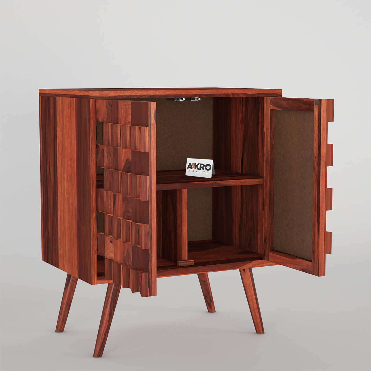 Marvin Solid Sheesham Wood Sideboards and Cabinet with 2 Door Storage for Living Room - Honey Finish (1 Year Warranty)