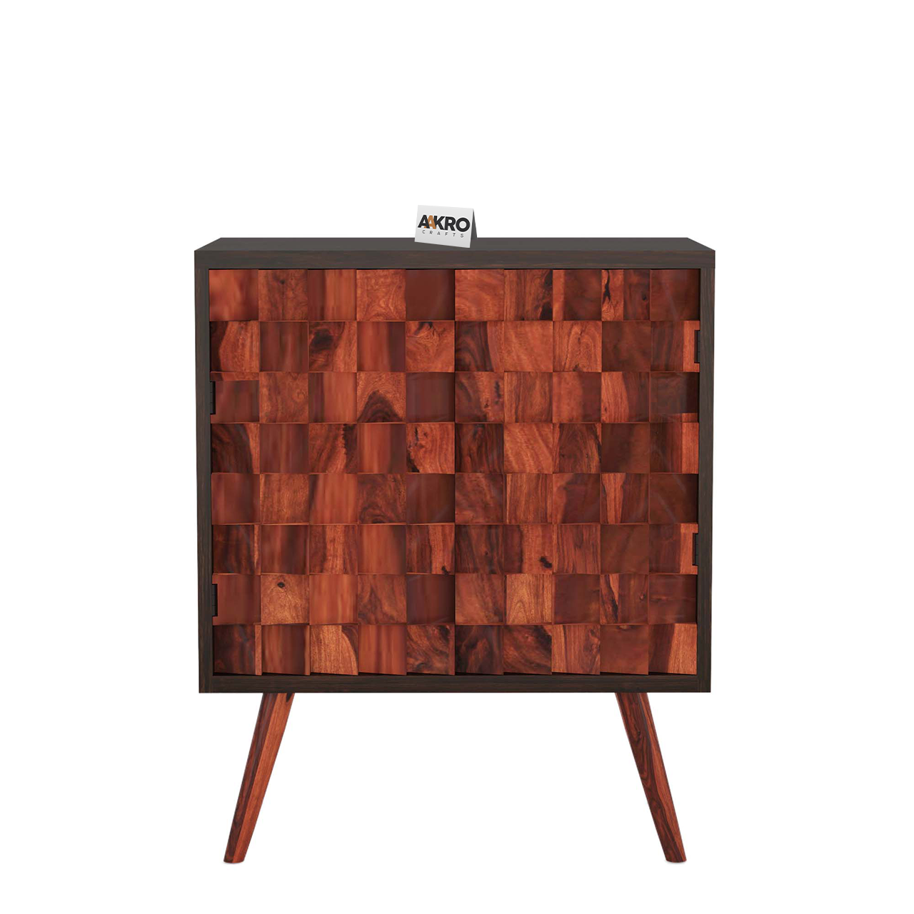 Marvin Solid Sheesham Wood Sideboards and Cabinet with 2 Door Storage for Living Room - Walnut Finish (1 Year Warranty)