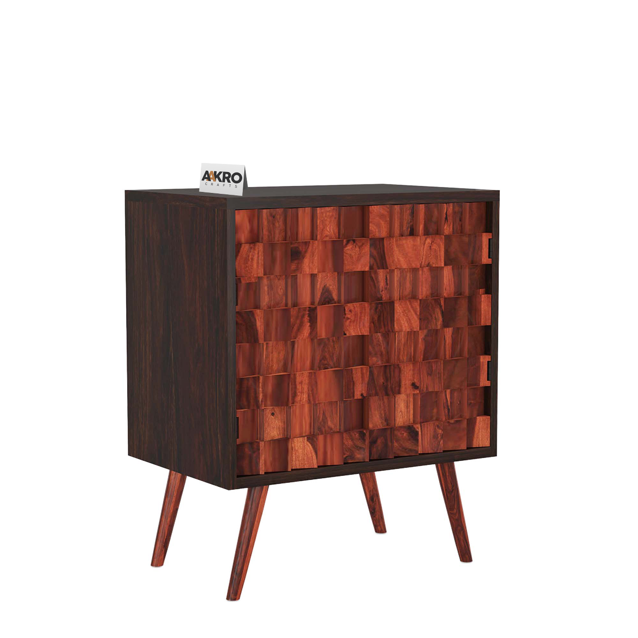 Marvin Solid Sheesham Wood Sideboards and Cabinet with 2 Door Storage for Living Room - Walnut Finish (1 Year Warranty)