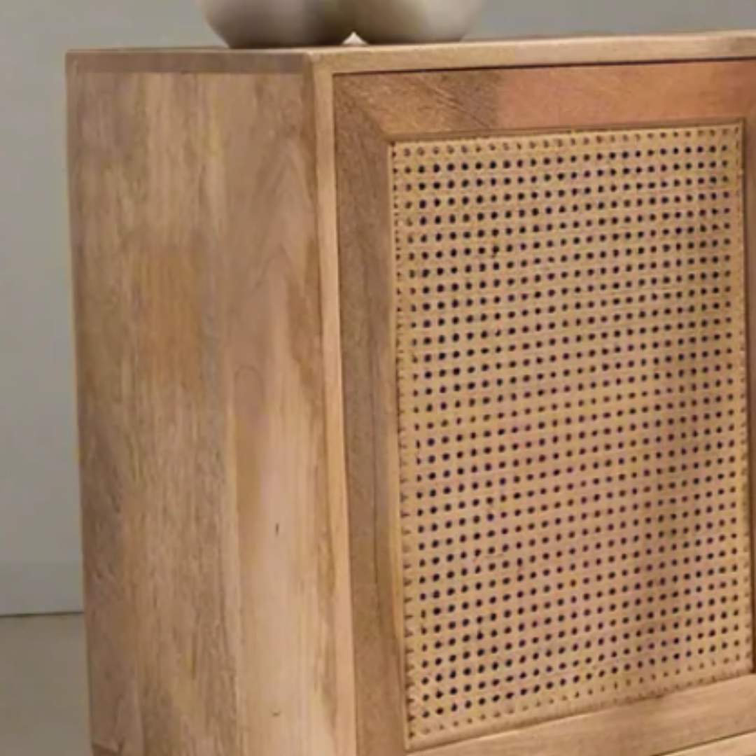 Dozzia Solid Wood 4 Door Cabinet For Storage In Neutral Finish