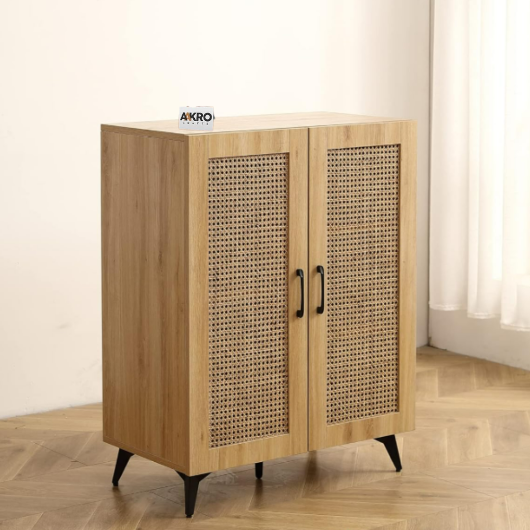 Nuvrio Sheesham Wood Shoe Cabinet - Mango Wood Shoe Rank For Living Room Furniture