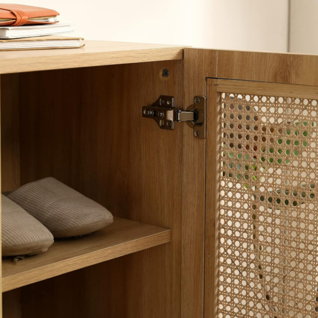 Nuvrio Sheesham Wood Shoe Cabinet - Mango Wood Shoe Rank For Living Room Furniture