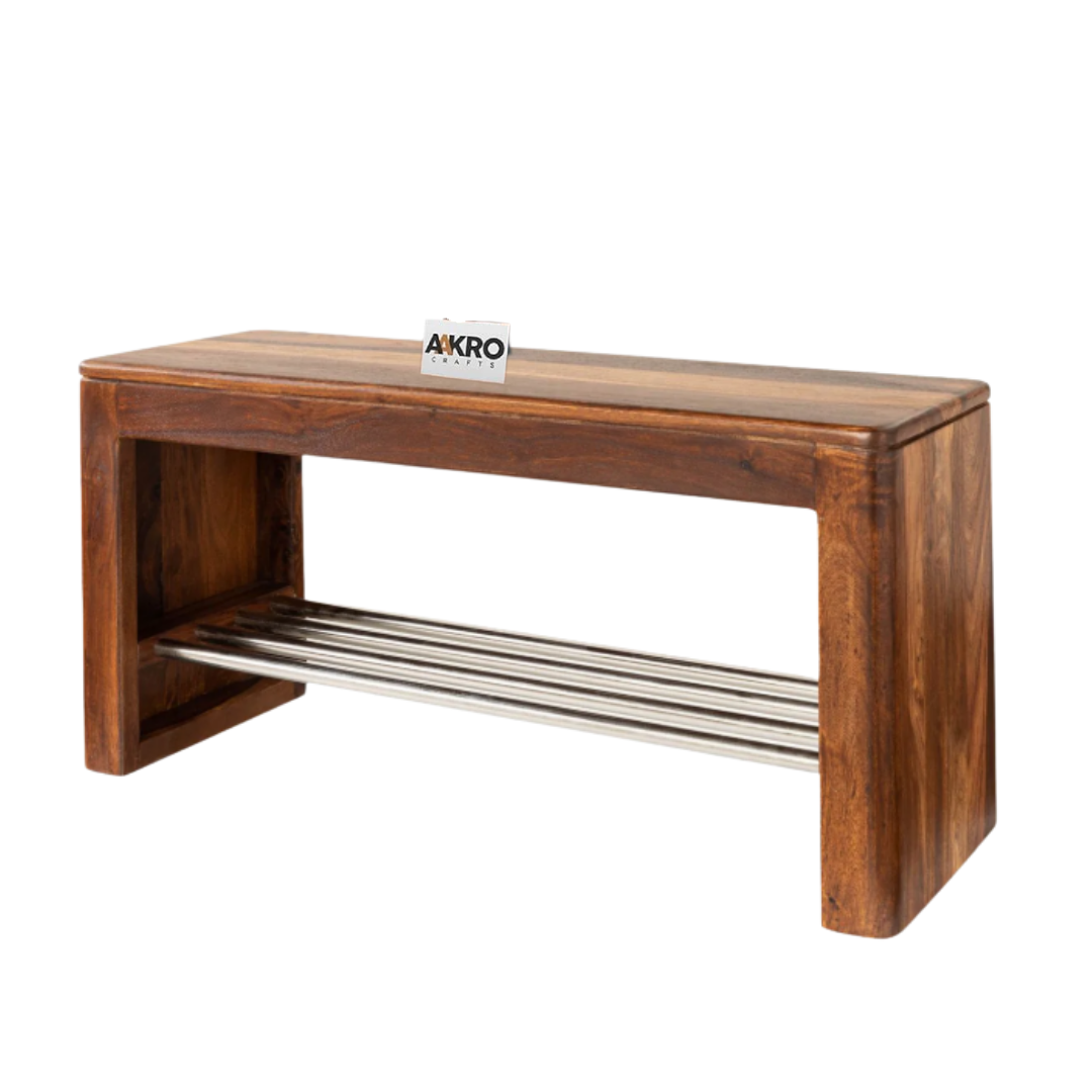 Melvero Solid Wood Shoe Rank In Provincial Teak Finnish For Living Room Furniture