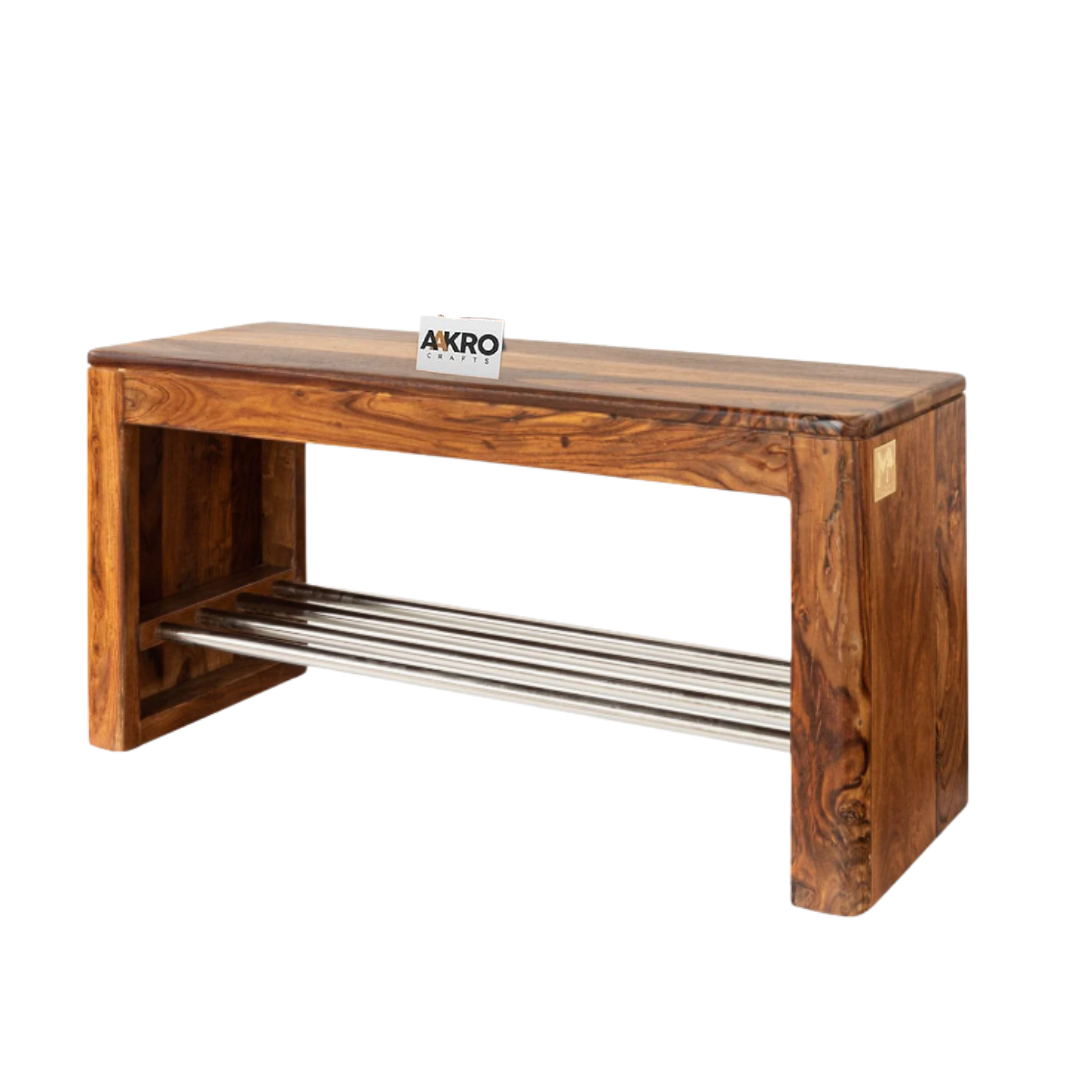 Melvero Solid Wood Shoe Rank In Provincial Teak Finnish For Living Room Furniture