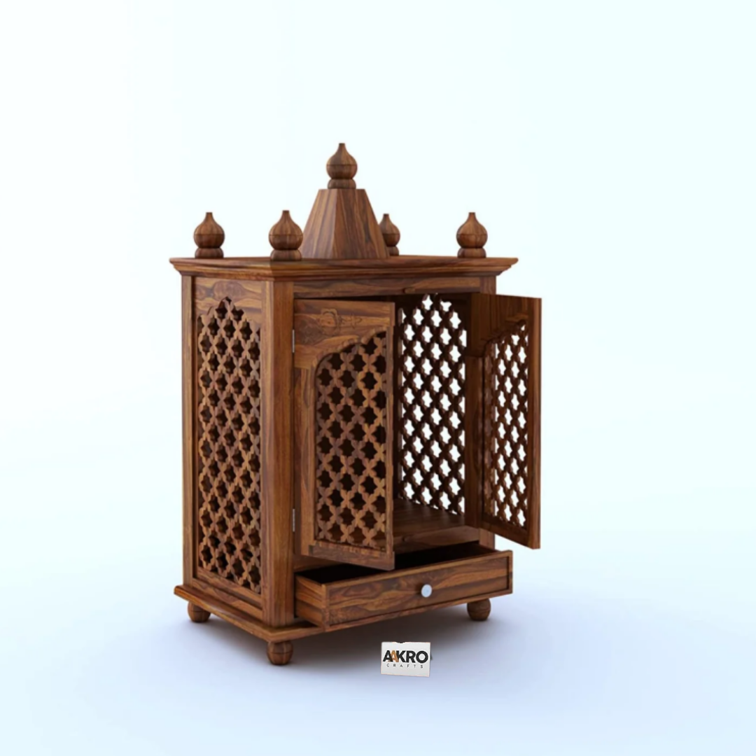 Decorna Solid Wood Temple with Two Door And One Drawer Storage