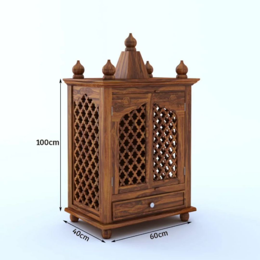 Decorna Solid Wood Temple with Two Door And One Drawer Storage