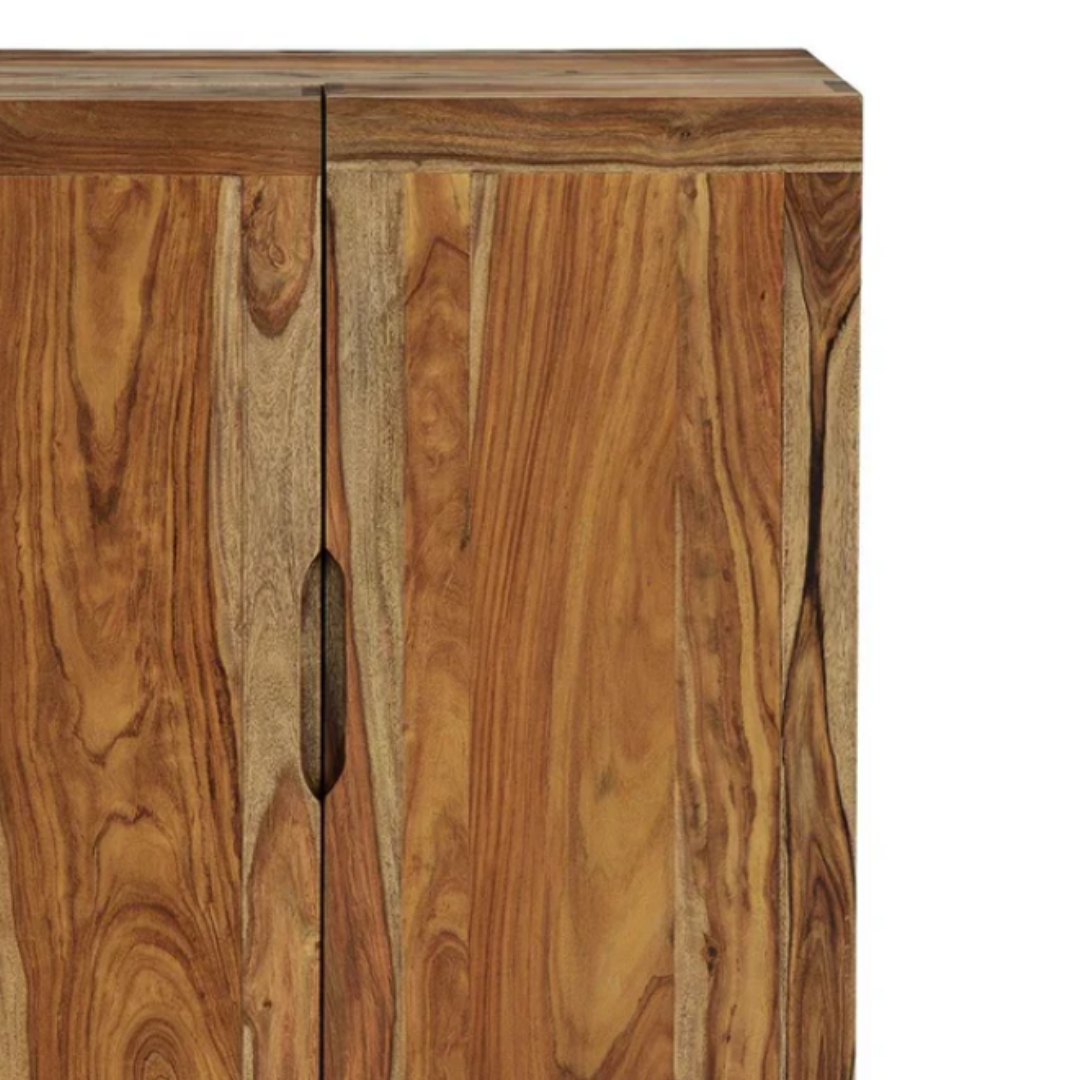 Livalis Sheesham Wood Bar-Cabinet In Netural Finish