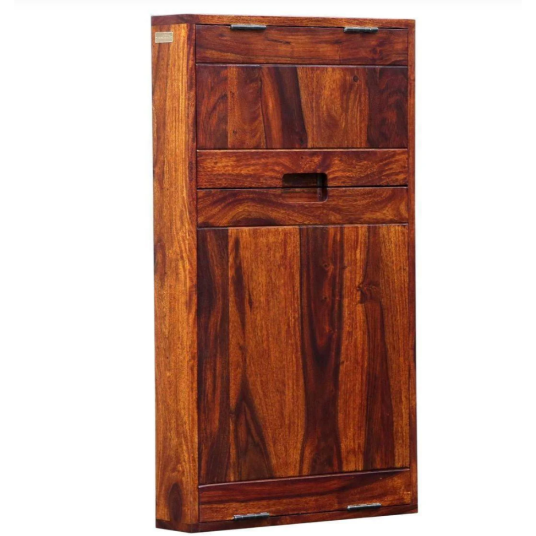 Bellvora Wooden Wall Mount Writing Table | 2 Door Wall Shelves For Living Room And Home