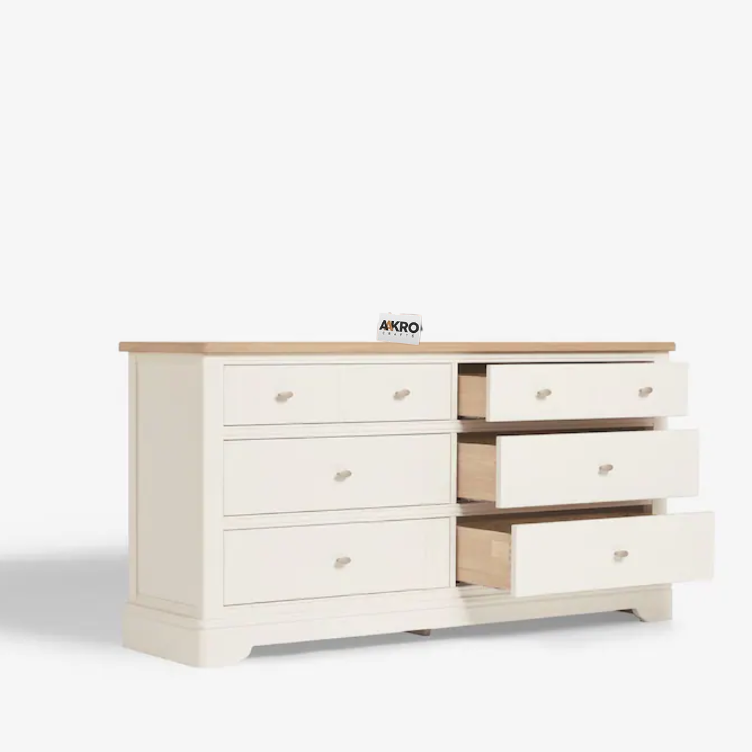 Cubenza 6 Drawer Wide Chest of Drawers Mango Wood