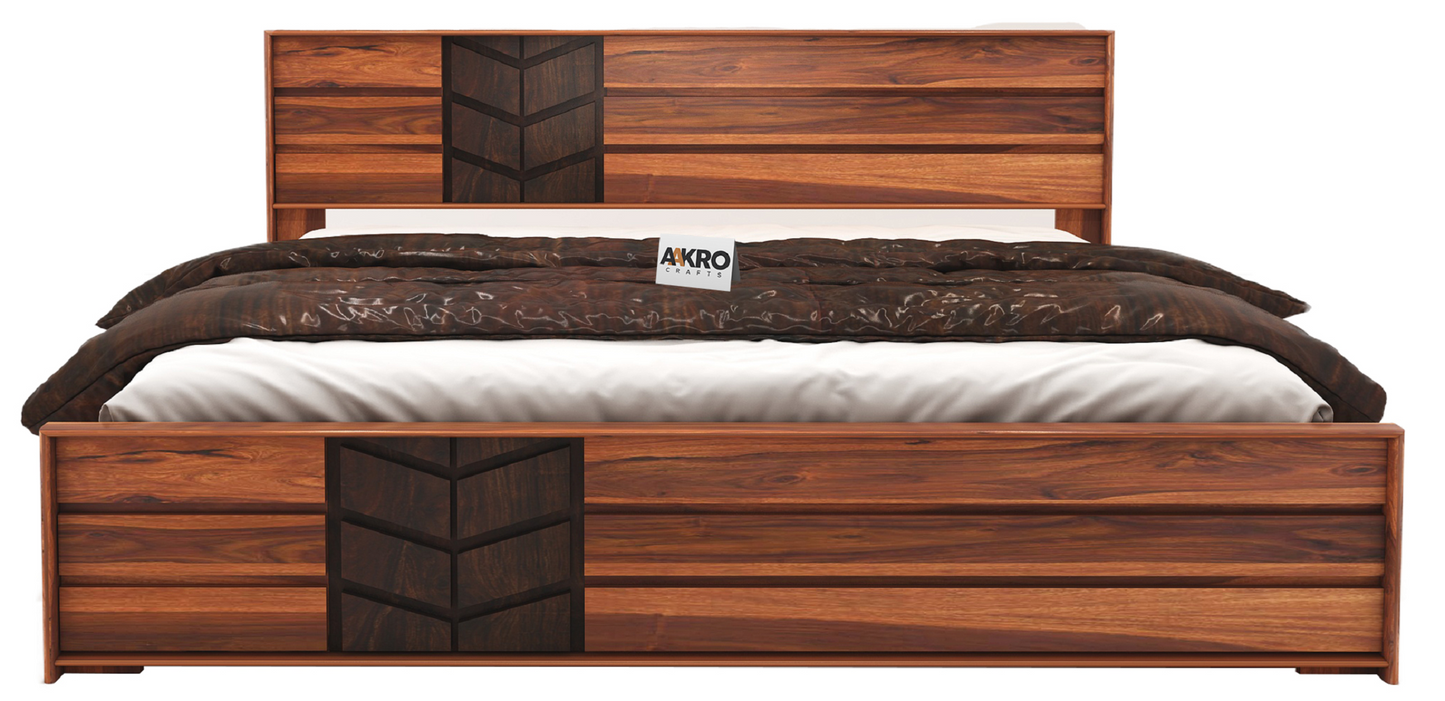 Sheesham Wood Venguard Bed with Box Storage - 1 Year Warranty