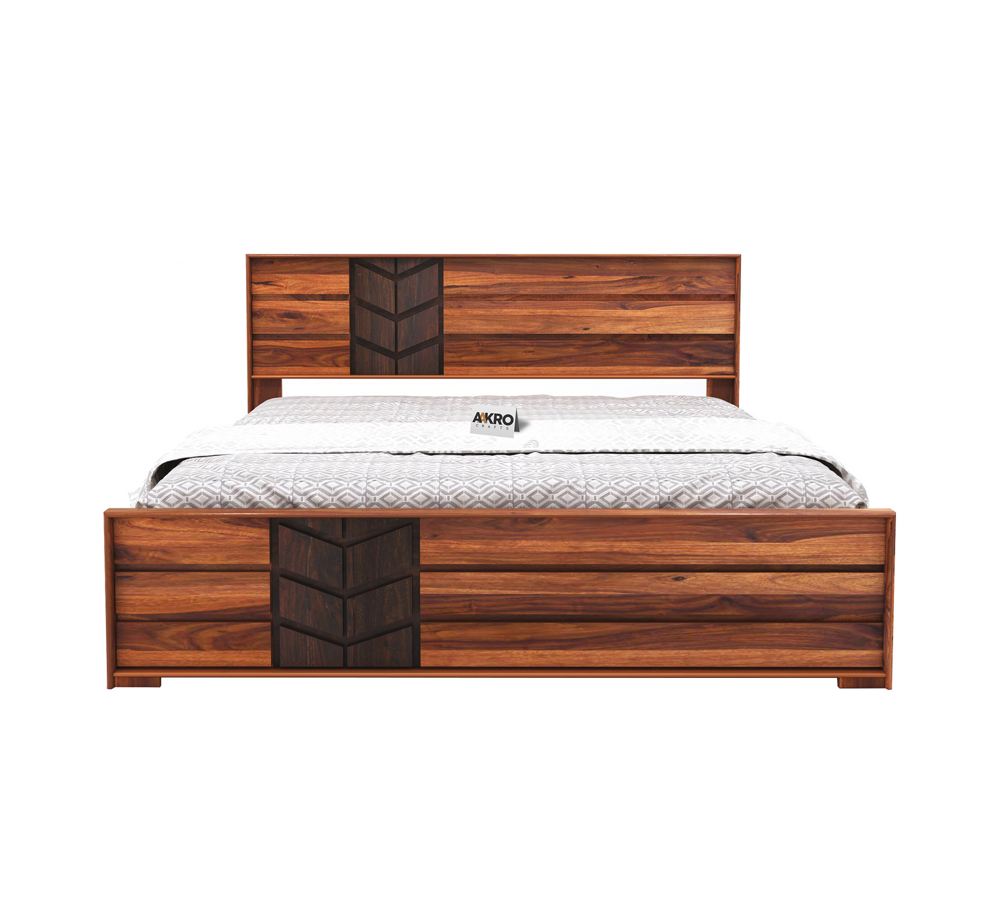Venguard Sheesham Wood Bed with Box Storage (Dual Tone) - 1 Year Warranty