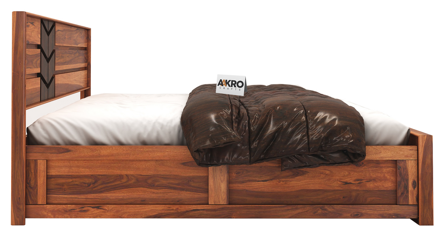 Sheesham Wood Venguard Bed with Box Storage - 1 Year Warranty