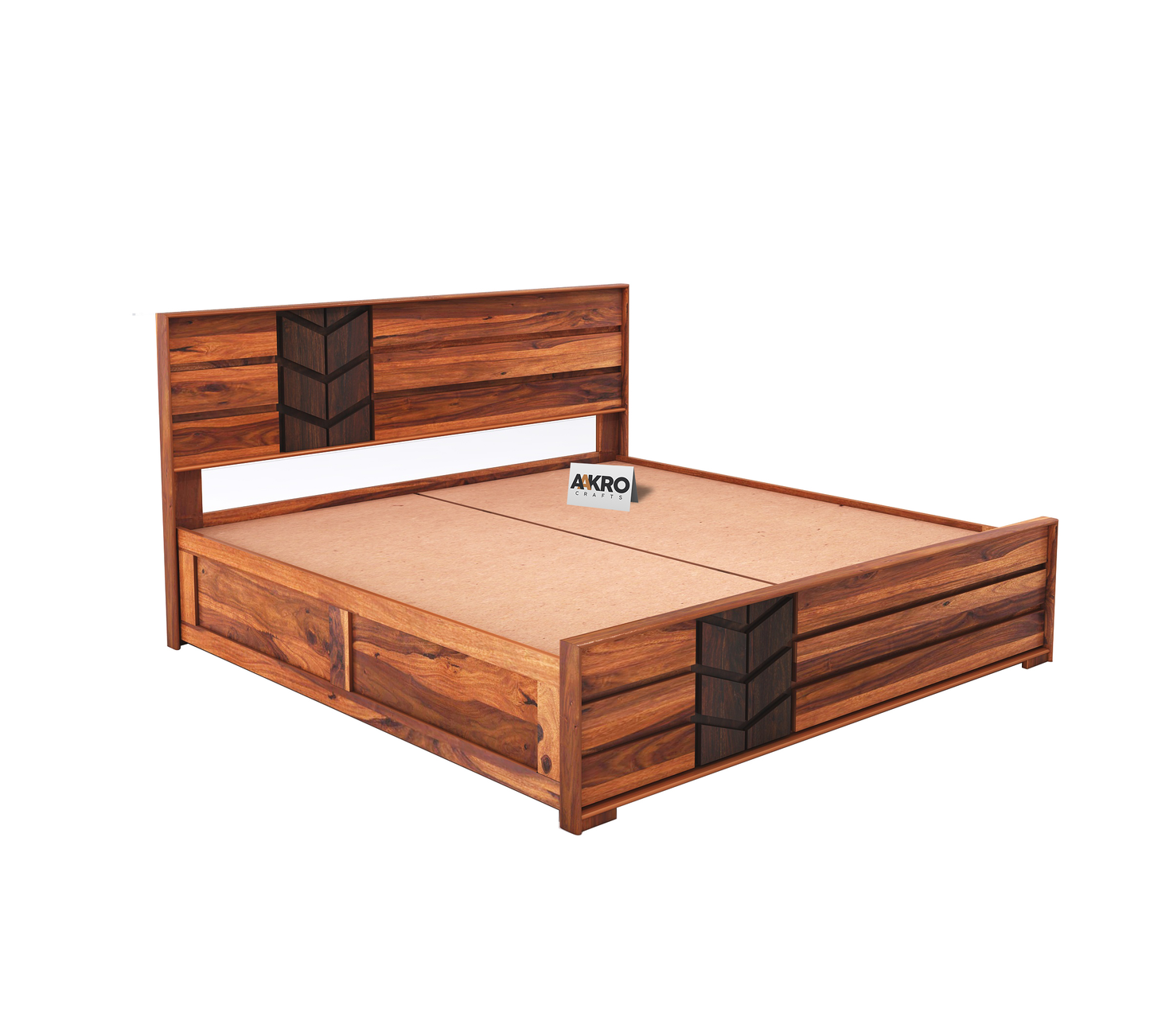Venguard Sheesham Wood Bed with Box Storage (Dual Tone) - 1 Year Warranty