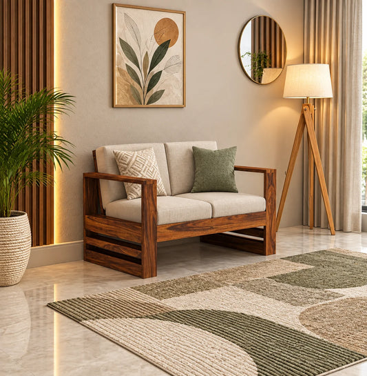2 Seater Sofa with Solid Wood Frame