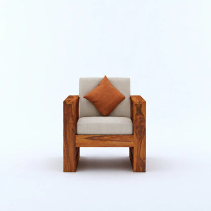 Solid Wood 1 Seater Sofa