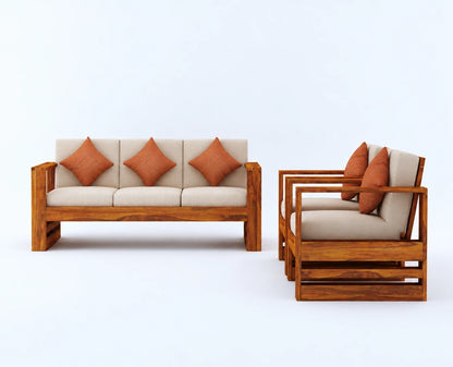 Solid Wood 3+1+1 Seater Sofa Set