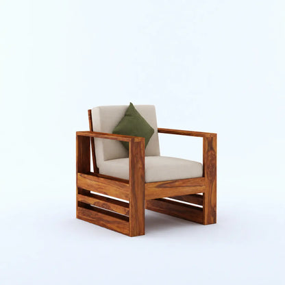 Solid Wood 1 Seater Sofa
