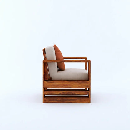 Solid Wood 1 Seater Sofa