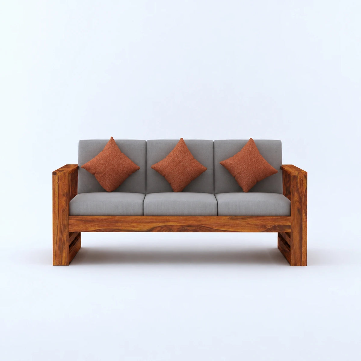 Solid Wood 3+1+1 Seater Sofa Set
