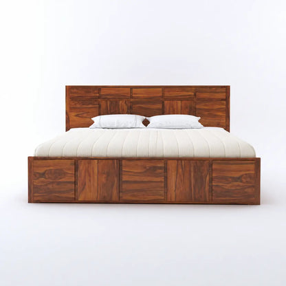Solid Sheesham Wood Hydraulic Storage Bed