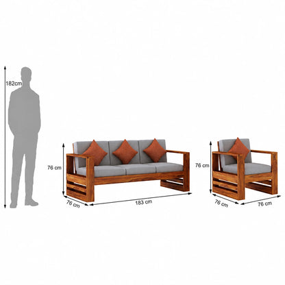 Solid Wood 3+1+1 Seater Sofa Set