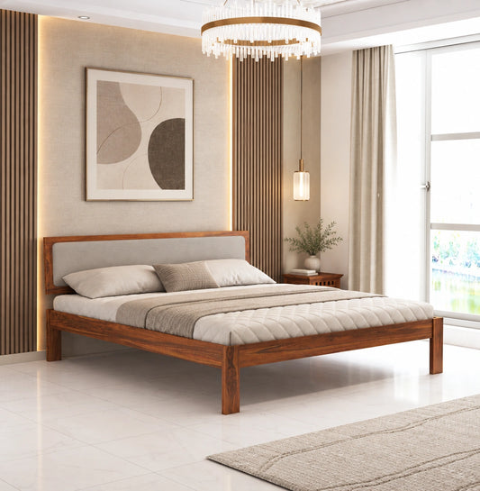 Solid Sheesham Non-Storage with Fabric Headboard