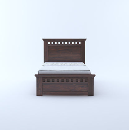 Kuber Solid Sheesham Wood Single Bed – Non-Storage Wooden Bed