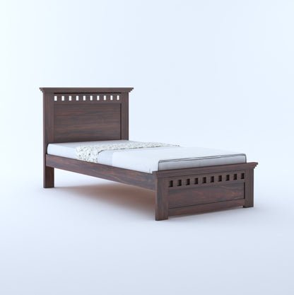 Kuber Solid Sheesham Wood Single Bed – Non-Storage Wooden Bed