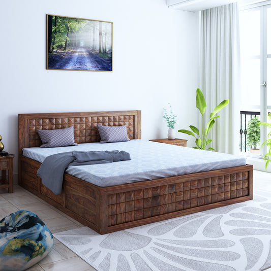 Pinerra Queen Front Drawer Storage Bed