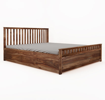 Dreamora King Size Box Storage Bed - Teak Finish
