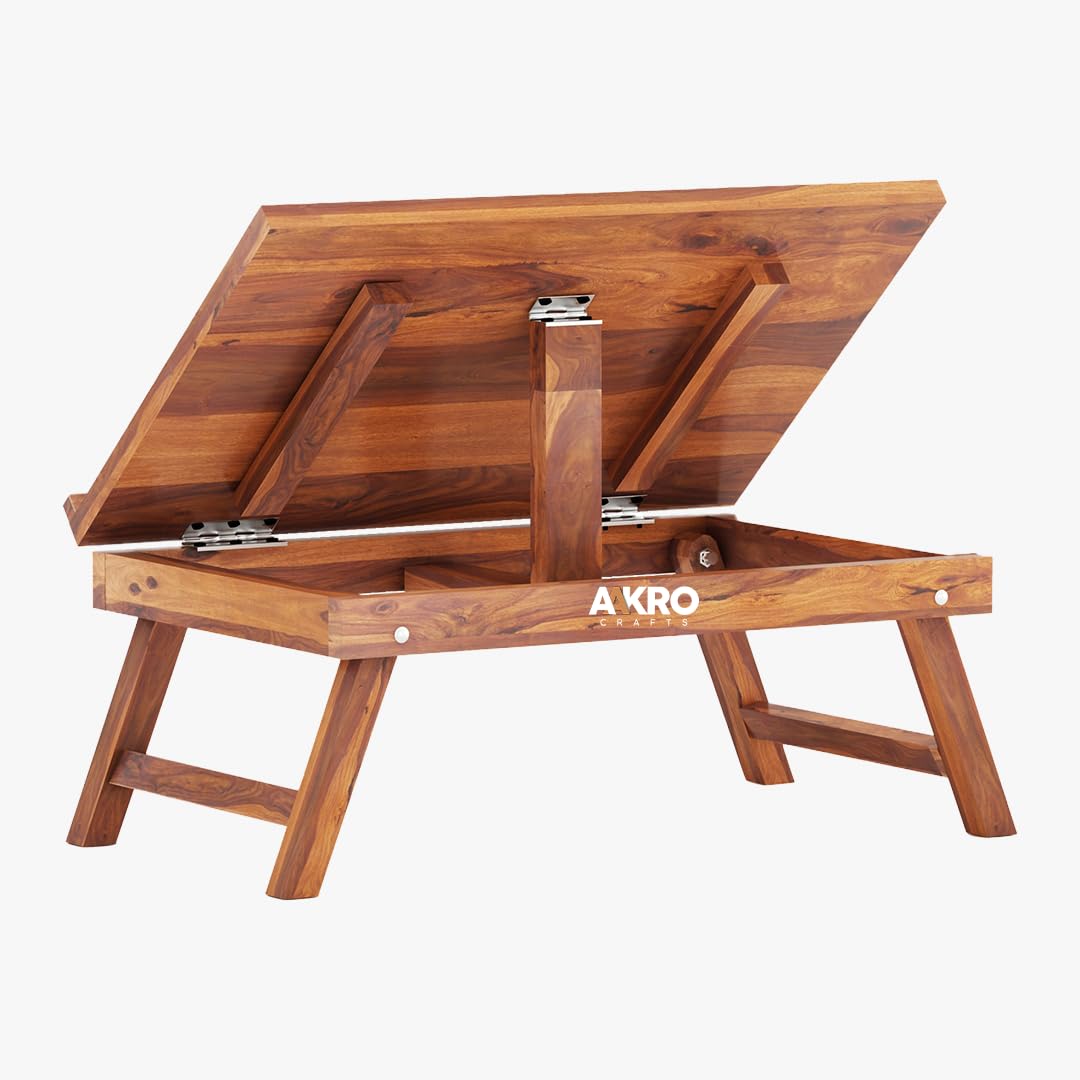 Sheesham Wood Laptop Table / Foldable Bed Table - 1 Year Warranty