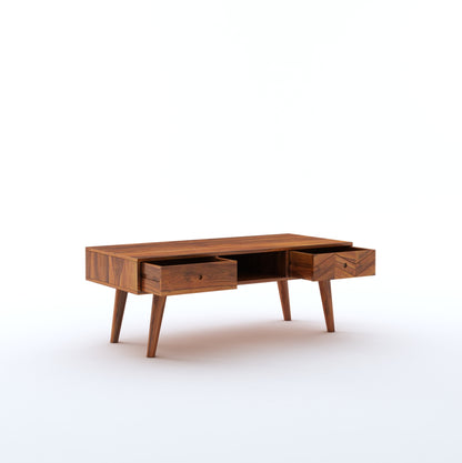 Sheesham Wood Coffee Table with 2 Drawers